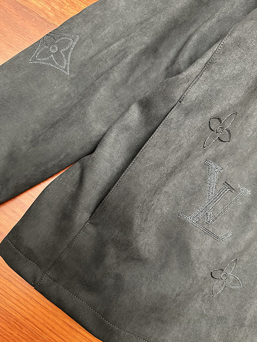 ルイヴィトン 刺繍りスエード長袖オーバーシャツ