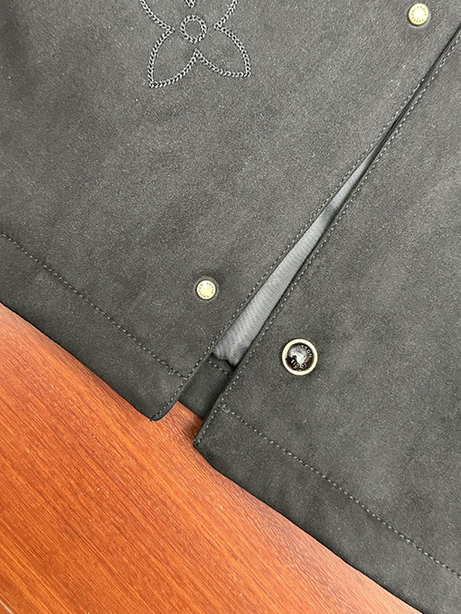ルイヴィトン 刺繍りスエード長袖オーバーシャツ