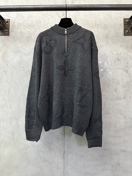 ルイヴィトンコピー LV ジャカードシープウールハーフジッププルオーバーセーター