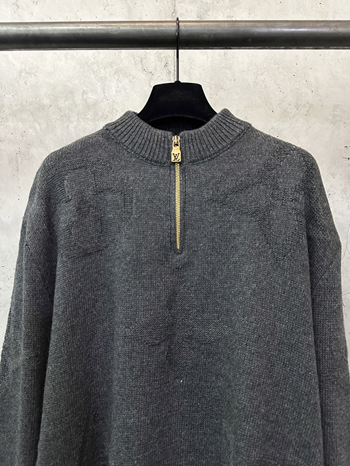 ルイヴィトンコピー LV ジャカードシープウールハーフジッププルオーバーセーター