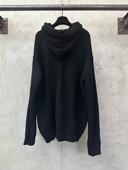 セリーヌ CELINE レザーパッチ刺繍ウールパーカー