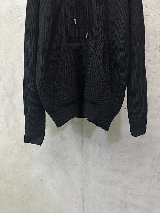セリーヌ CELINE レザーパッチ刺繍ウールパーカー