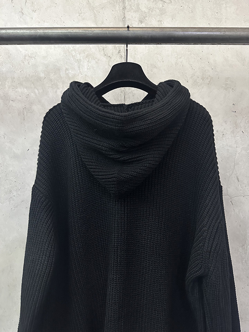 セリーヌ CELINE レザーパッチ刺繍ウールパーカー