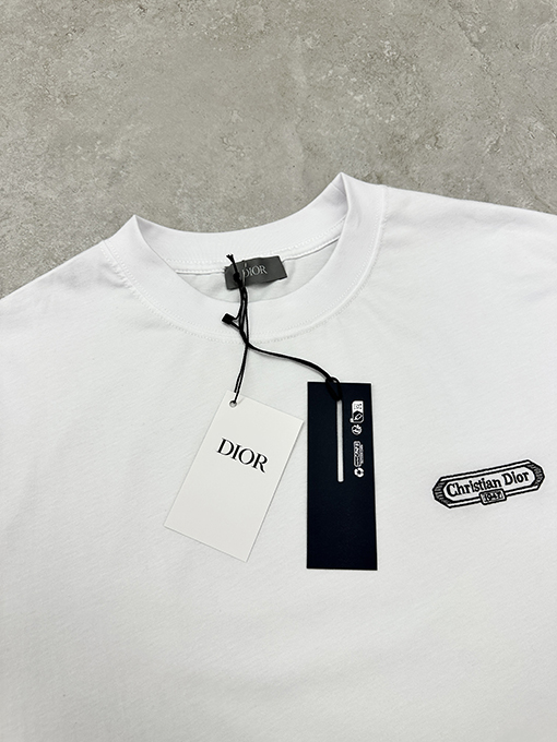 ディオール Christian Dior 新しいモデル刺繍ロゴ 半袖Tシャツ