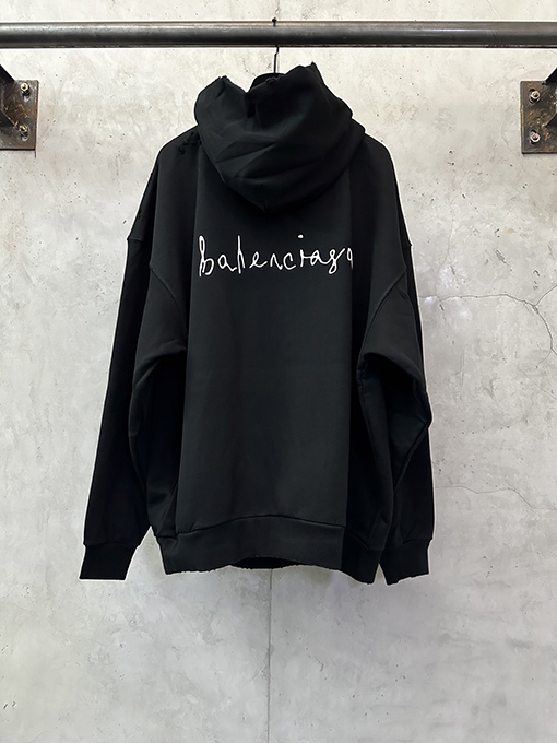 バレンシアガ Balenciaga ウォッシュダメージハート型フード付きスパーカー