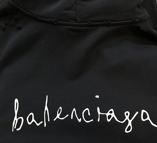 バレンシアガ Balenciaga ウォッシュダメージハート型フード付きスパーカー