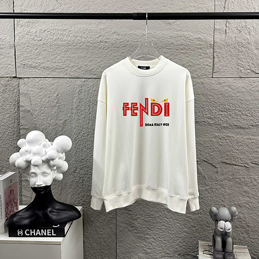 フェンディ FENDI 新しいレタープリント長袖クルーネックスパーカー