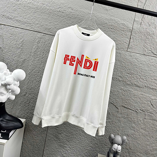 フェンディ FENDI 新しいレタープリント長袖クルーネックスパーカー