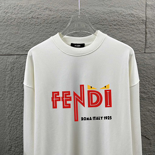 フェンディ FENDI 新しいレタープリント長袖クルーネックスパーカー