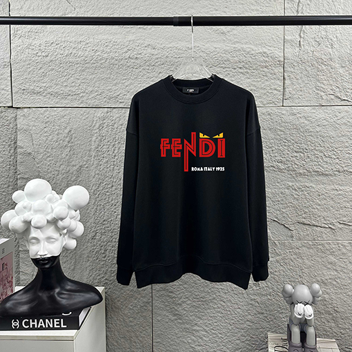 フェンディ FENDI 新しいレタープリント長袖クルーネックスパーカー