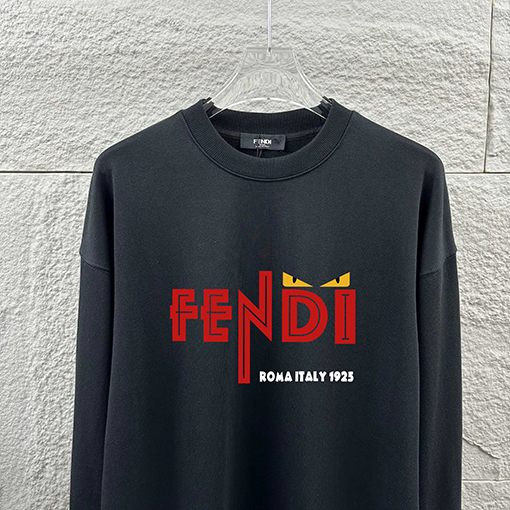 フェンディ FENDI 新しいレタープリント長袖クルーネックスパーカー