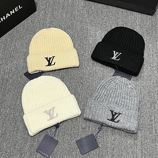 ルイヴィトンコピー LV クラシックロゴ刺繍ニット帽