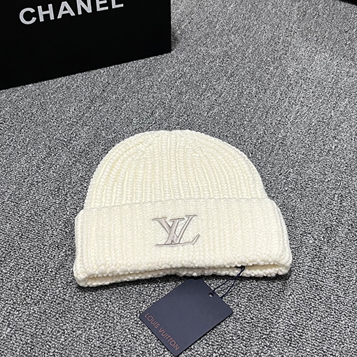 ルイヴィトンコピー LV クラシックロゴ刺繍ニット帽
