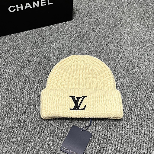ルイヴィトンコピー LV クラシックロゴ刺繍ニット帽