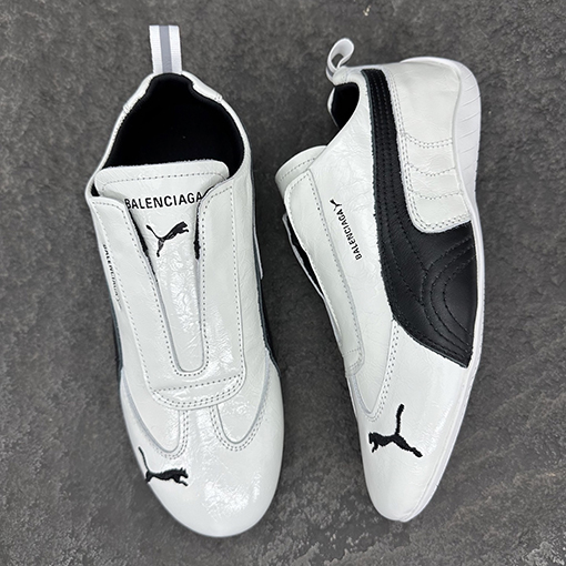 バレンシアガコピー Balenciaga SPEEDCAT ジョイントシリーズ ブラック&ホワイト 牛革スニーカー