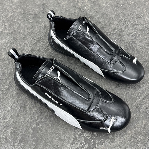 バレンシアガコピー Balenciaga SPEEDCAT ジョイントシリーズ ブラック&ホワイト 牛革スニーカー