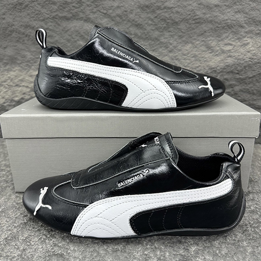 バレンシアガコピー Balenciaga SPEEDCAT ジョイントシリーズ ブラック&ホワイト 牛革スニーカー