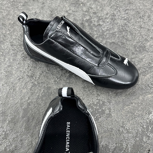 バレンシアガコピー Balenciaga SPEEDCAT ジョイントシリーズ ブラック&ホワイト 牛革スニーカー