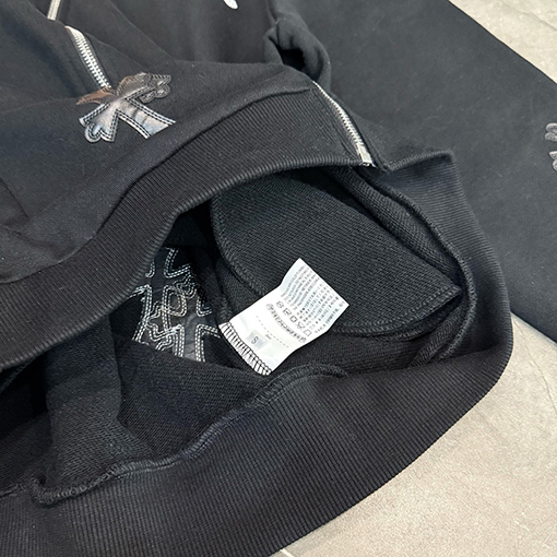 クロムハーツ 新しいモデル文字刺繍マルチレザーラベルジッパーフードジャケット