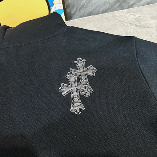 クロムハーツ 新しいモデル文字刺繍マルチレザーラベルジッパーフードジャケット