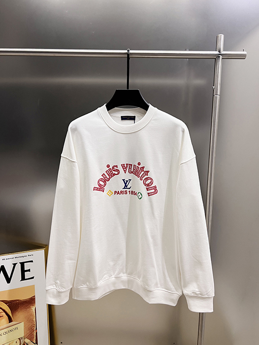 ルイヴィトン LV レタリングフィルムプリントクルーネックスパーカー