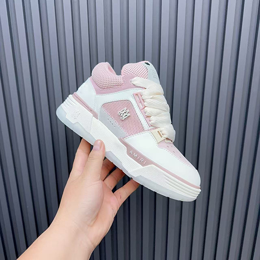 アミリ AMIRI ピンクと白のステッチスニーカー