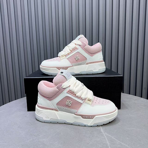アミリ AMIRI ピンクと白のステッチスニーカー