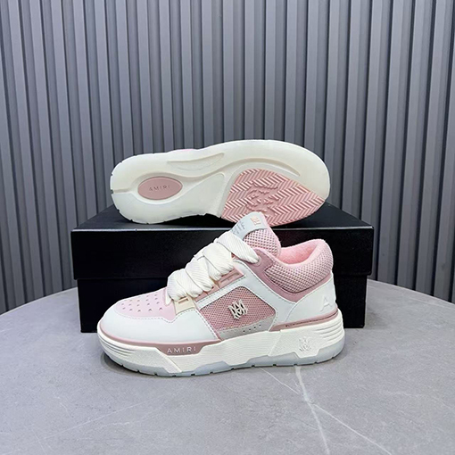 アミリ AMIRI ピンクと白のステッチスニーカー