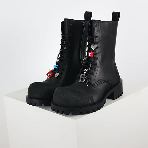 バレンシアガコピー BALENCIAGA Men's Leather boots バックル装飾シリーズ ビッグヘッドマーティンブーツ