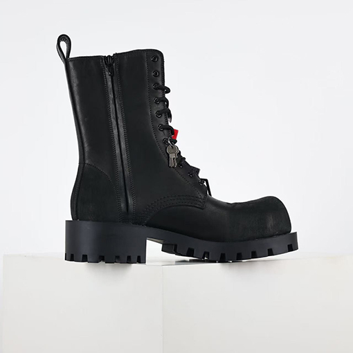 バレンシアガコピー BALENCIAGA Men's Leather boots バックル装飾シリーズ ビッグヘッドマーティンブーツ