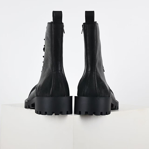 バレンシアガコピー BALENCIAGA Men's Leather boots バックル装飾シリーズ ビッグヘッドマーティンブーツ