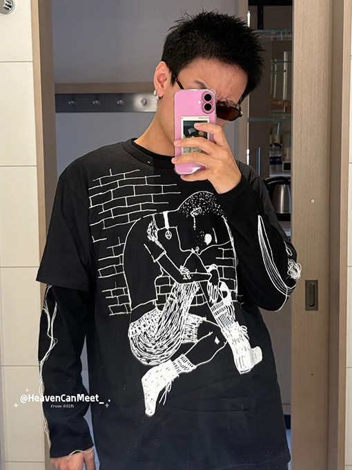 シュプリーム × Yohji Yamamotoスーパーコピー Y’S THINKER TEE ロックプリント半袖Tシャツ