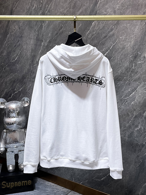 クロムハーツ ホースシューのローラー刺繍入りフード付きスパーカー