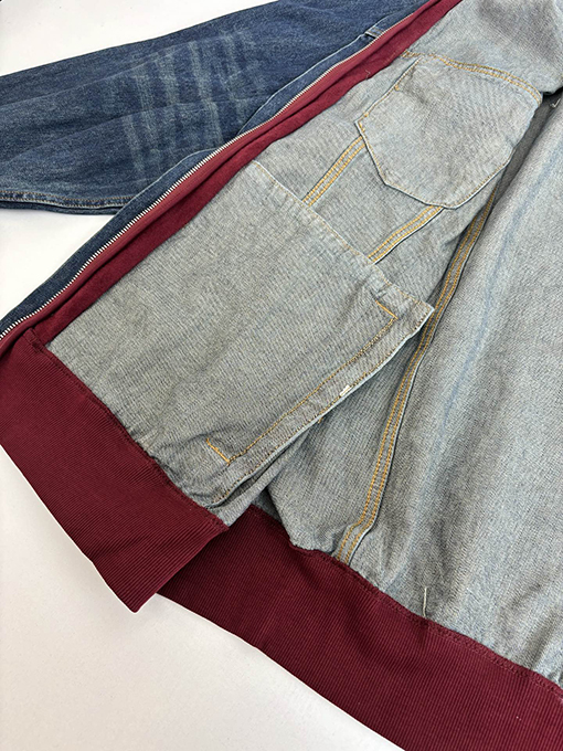 バレンシアガ Balenciag ダブルリングレター刺繍デニムフードジャケット