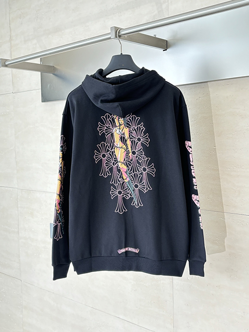 Chrome Hearts X Deadly Doll コラボレーションのフード付きジップアップスパーカー