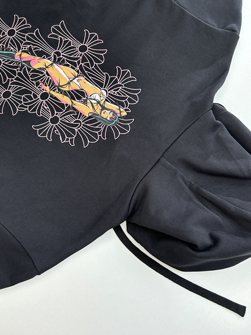 Chrome Hearts X Deadly Doll コラボレーションのフード付きジップアップスパーカー