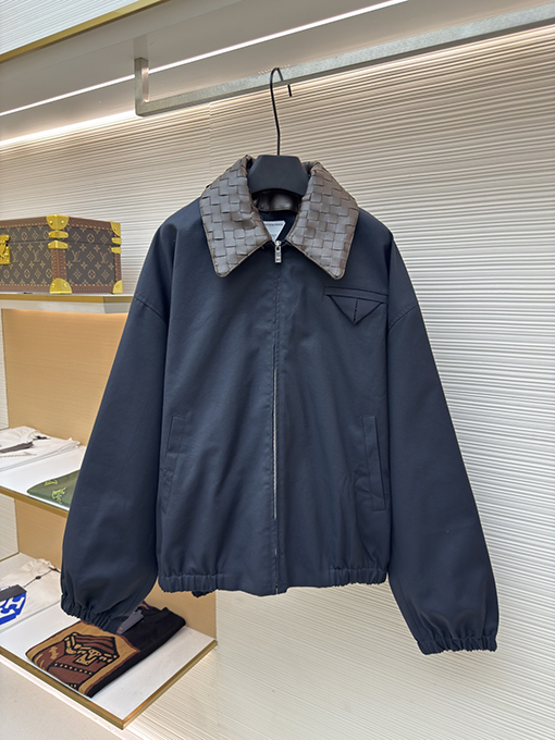 ボッテガヴェネタ 手編みレザーカラージャケット