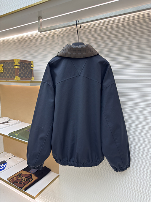 ボッテガヴェネタ 手編みレザーカラージャケット