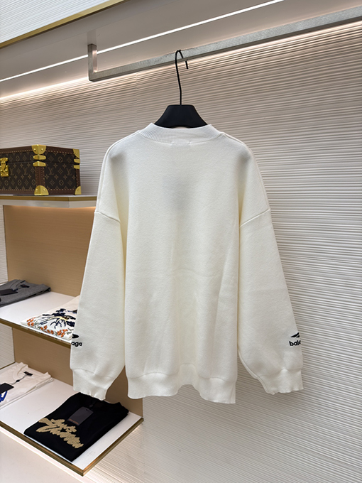 バレンシアガスーパーコピー 3B 刺繍ウールセーター