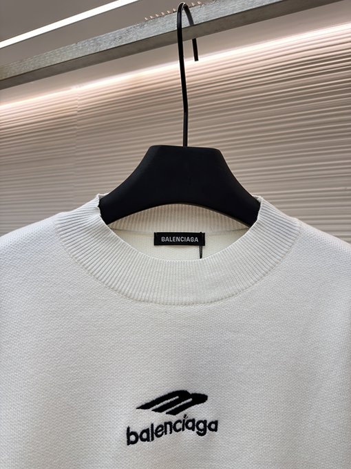 バレンシアガスーパーコピー 3B 刺繍ウールセーター