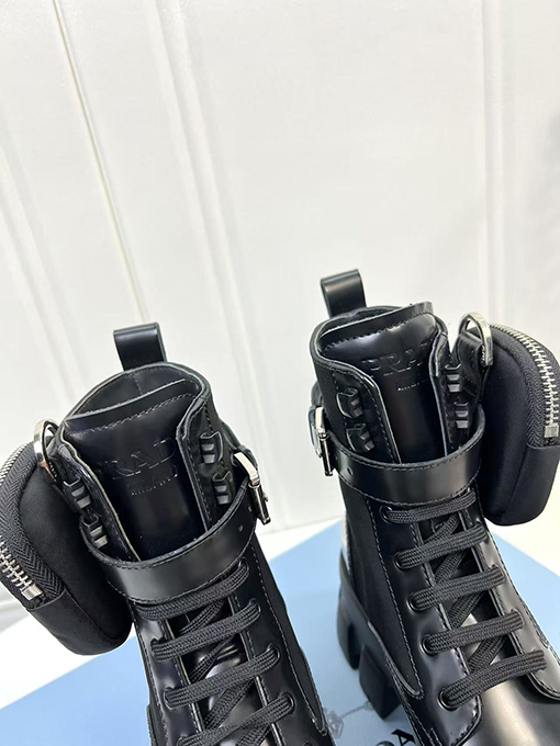 プラダ 英風カラーブロックのファッションアンクルブーツ