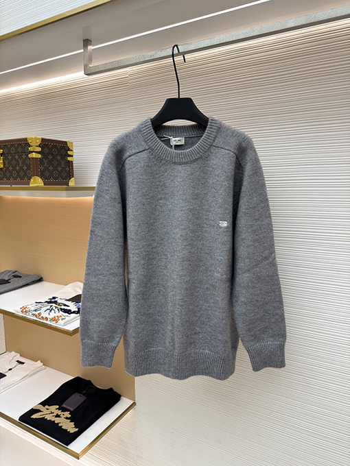 セリーヌスーパーコピー 新しくファッショナブルな凱旋門の刺繍ロゴニットウェア