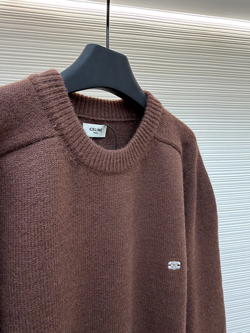 セリーヌスーパーコピー 新しくファッショナブルな凱旋門の刺繍ロゴニットウェア