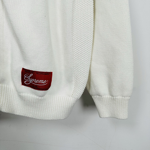 シュプリームコピー SPORT ZIP UP FOOTBALL HOOD SWEATER37 手刺繍のフード付きジップアップニットセーター
