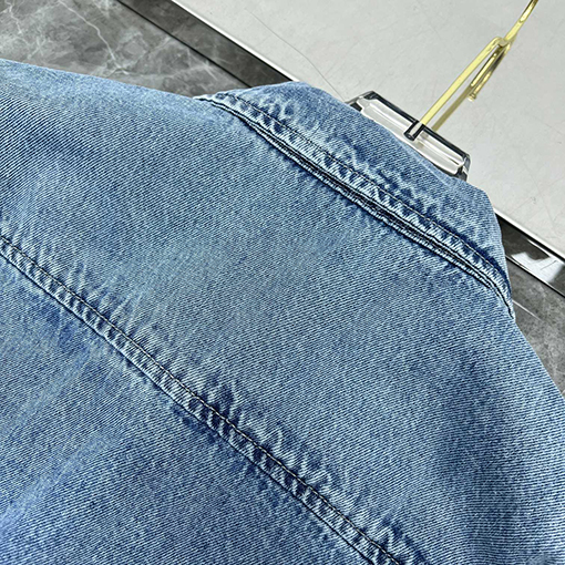 クロムハーツ クラシックなパッチワーク刺繍レザーパッチワークデニムシャツ