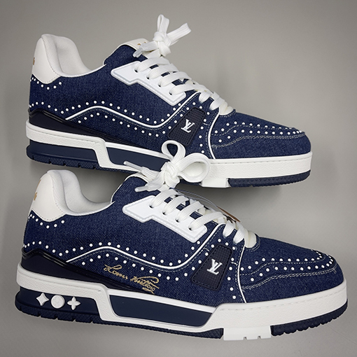 ルイヴィトン LV Trainer Sneaker ロゴエンボスカップルスニーカー