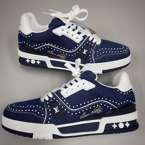 ルイヴィトン LV Trainer Sneaker ロゴエンボスカップルスニーカー
