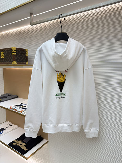 フェンディ フライドポテト刺繍フード付きスウェットシャツ