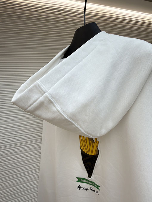フェンディ フライドポテト刺繍フード付きスウェットシャツ