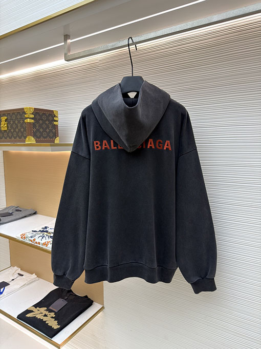 バレンシアガスーパーコピー Balenciaga back 刺繍入りフード付きスウェットシャツ